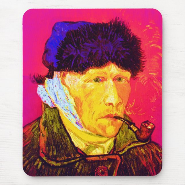 Vincent Van Gogh - Självporträtt Bandage Pop Art Musmatta (Framsidan)