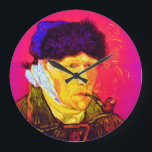 Vincent Van Gogh - Självporträtt Bandage Pop Art Stor Klocka<br><div class="desc">Olja på målarduk från 1889, som visade Van Goghs plågade öra och djupt ledsen öga, målades en månad efter hans sammanbrott i december 1888 när han avbröt sin egen jordlob med en rakhyvel efter ett argument med sin rumskamrat Paul Gauguin. Till skillnad från liknande butiker har Art Älskare Cafe klassiska...</div>