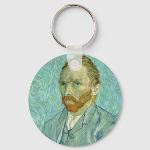Vincent Van Gogh Självporträtt Blue Background Nyckelring