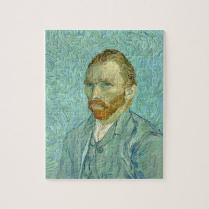Vincent Van Gogh Självporträtt Blue Background Pussel