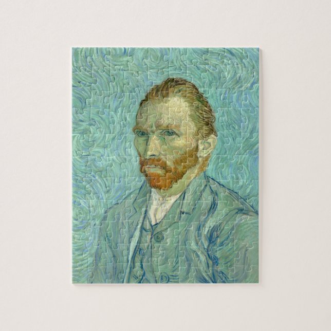 Vincent Van Gogh Självporträtt Blue Background Pussel (Vertikal)
