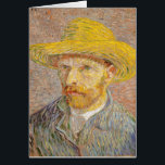 Vincent Van Gogh Självporträtt-födelsedagskort Hälsningskort<br><div class="desc">Vincent Van Gogh Självporträtt med en Straw Hat. En vacker konstmålning av berömd konstnären Van Gogh på en underbar konstverksgåva.</div>