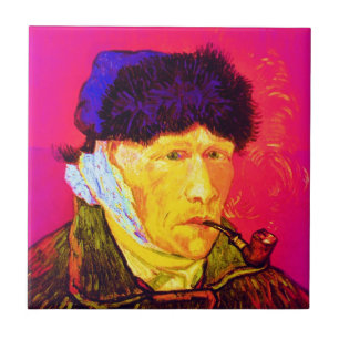 Vincent Van Gogh - Självporträtt Förband Pop Art Kakelplatta