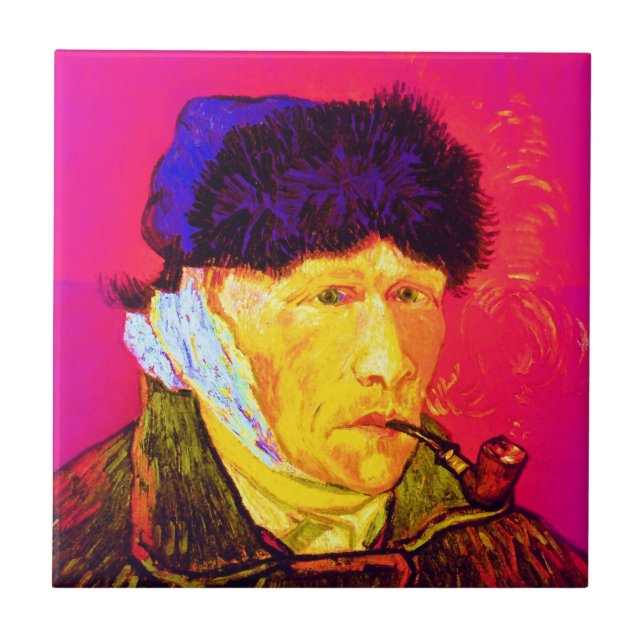 Vincent Van Gogh - Självporträtt Förband Pop Art Kakelplatta (Framsidan)