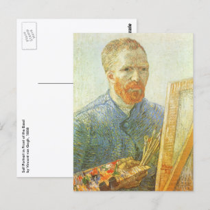 Vincent van Gogh - Självporträtt framför staffli Vykort