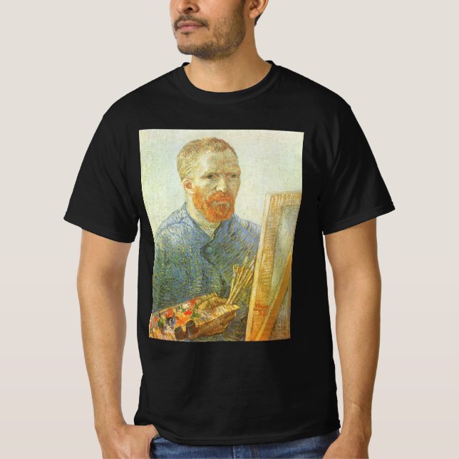 Vincent van Gogh - Självporträtt i Easels front Tee (Framsida)