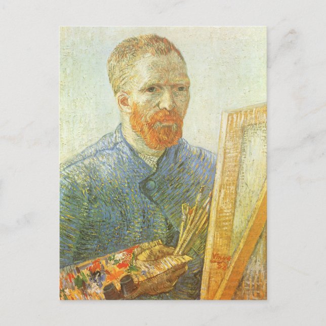 Vincent van Gogh - Självporträtt i Easels front Vykort (Framsida)