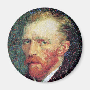 Vincent Van Gogh - Självporträtt i pointillism sti Magnet
