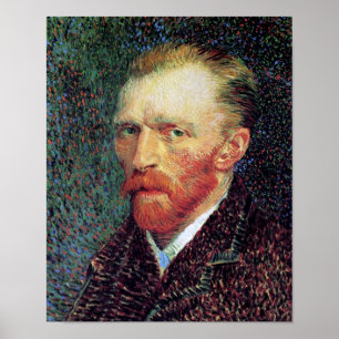 Vincent Van Gogh - Självporträtt i punktstil Poster