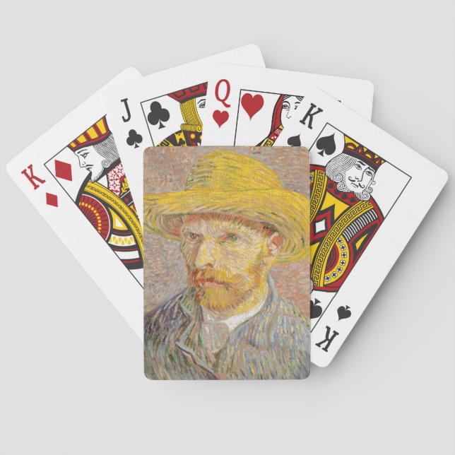 Vincent Van Gogh Självporträtt impressionistisk må Casinokort (Baksidan)