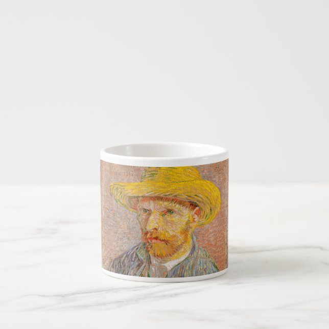 Vincent Van Gogh Självporträtt impressionistisk må Espressomugg (Framsidan)