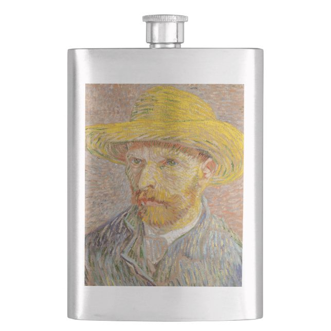 Vincent Van Gogh Självporträtt impressionistisk må Fickplunta (Framsidan)