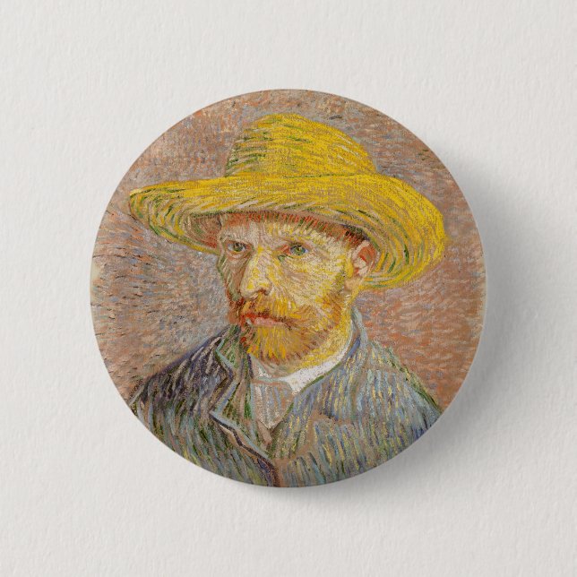 Vincent Van Gogh Självporträtt impressionistisk må Knapp (Framsida)