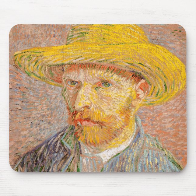 Vincent Van Gogh Självporträtt impressionistisk må Musmatta (Framsidan)