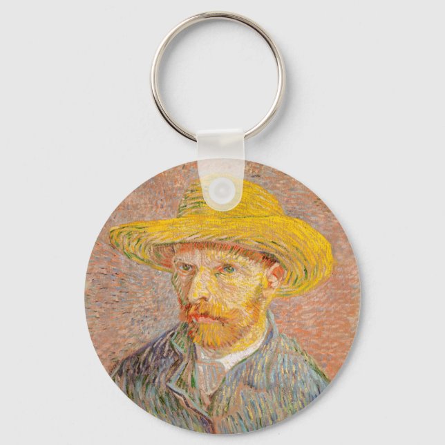 Vincent Van Gogh Självporträtt impressionistisk må Nyckelring (Framsida)