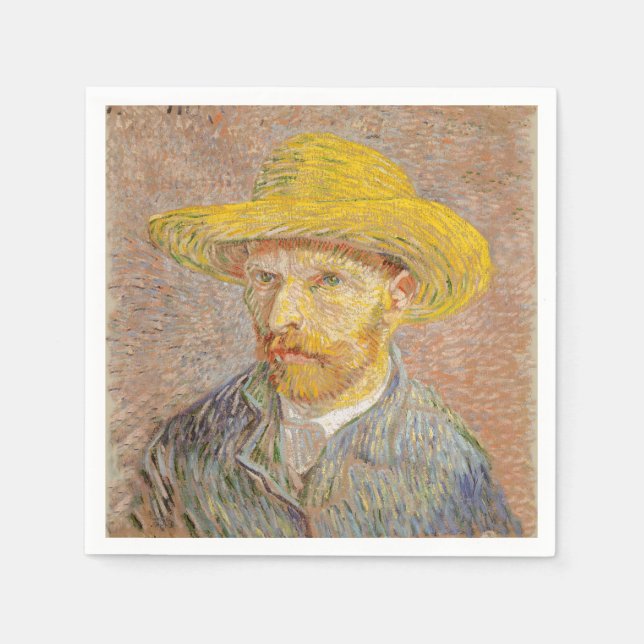 Vincent Van Gogh Självporträtt impressionistisk må Pappersservett (Framsidan)