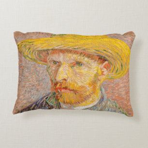 Vincent Van Gogh Självporträtt impressionistisk må Prydnadskudde