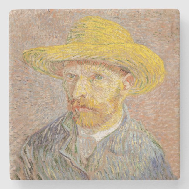 Vincent Van Gogh Självporträtt impressionistisk må Stenunderlägg (Framsidan)