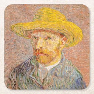Vincent Van Gogh Självporträtt impressionistisk må Underlägg Papper Kvadrat