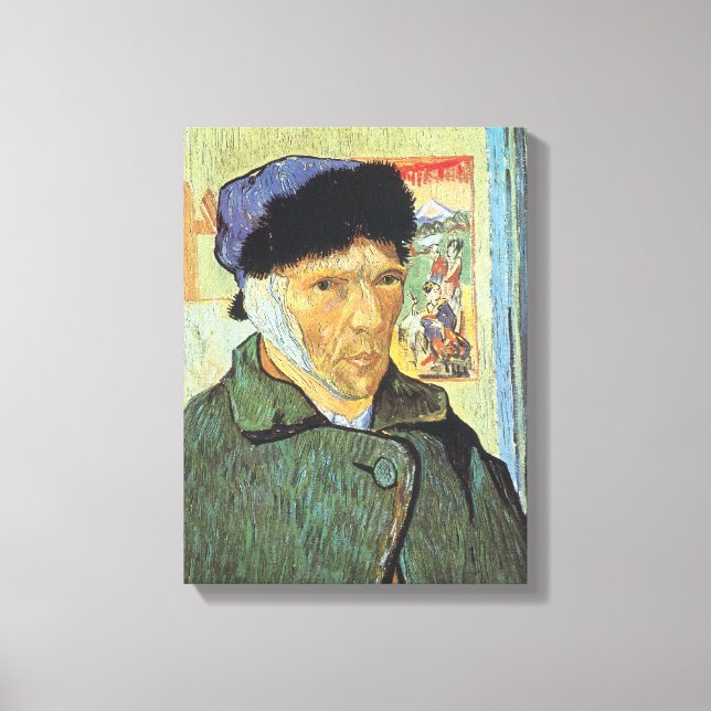 Vincent van Gogh - Självporträtt med Bandaged Ear Canvastryck (Framsida)