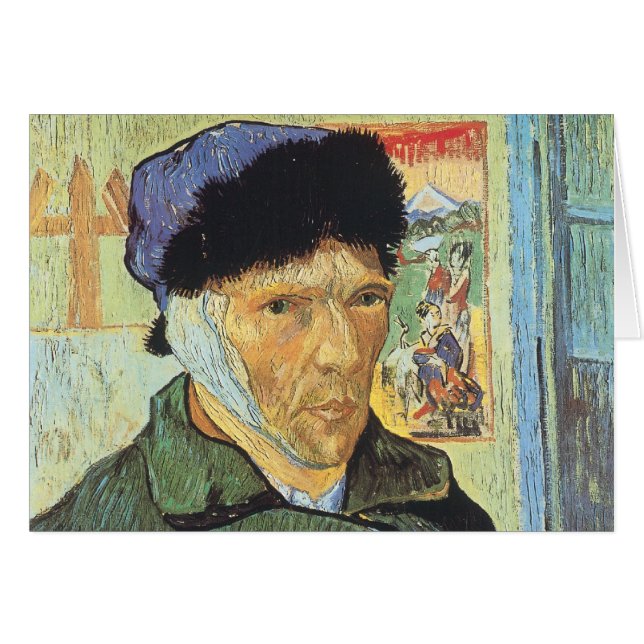 Vincent van Gogh - Självporträtt med Bandaged Ear Hälsningskort (Framsidan Horizontal)