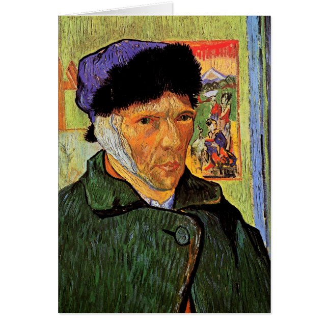 Vincent van Gogh Självporträtt med Bandaged Ear Hälsningskort (Framsidan)