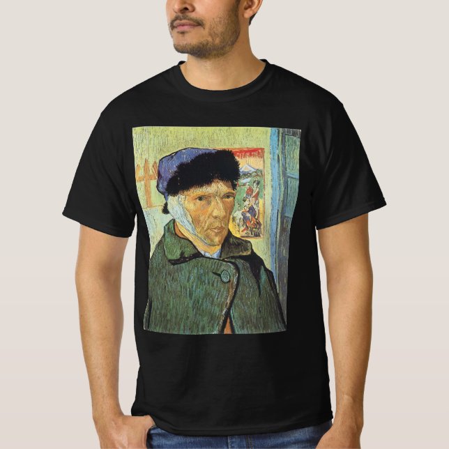 Vincent van Gogh - Självporträtt med Bandaged Ear T-shirt (Framsida)