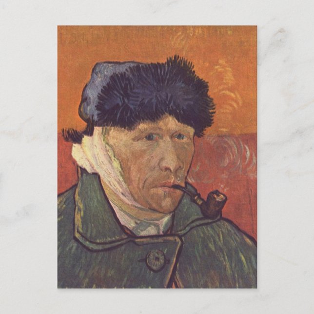 Vincent Van Gogh-Självporträtt med Bandaged Ear Vykort (Framsida)