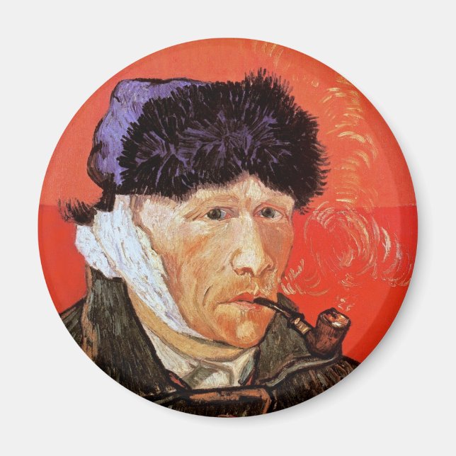 Vincent Van Gogh - Självporträtt med böjt öre Magnet (Framsidan)