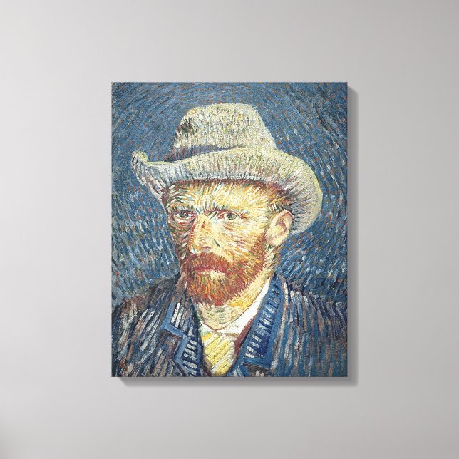 Vincent van Gogh | Självporträtt med Felt Hat Canvastryck (Framsida)