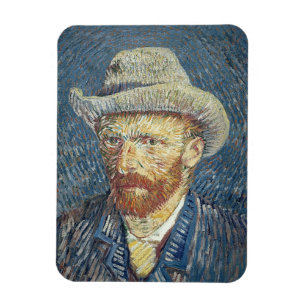 Vincent van Gogh   Självporträtt med Felt Hat Magnet
