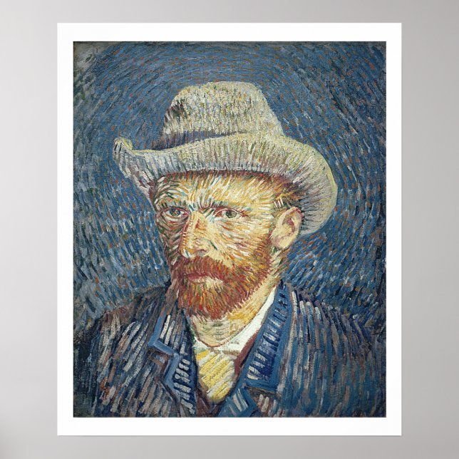 Vincent van Gogh | Självporträtt med Felt Hat Poster (Framsidan)