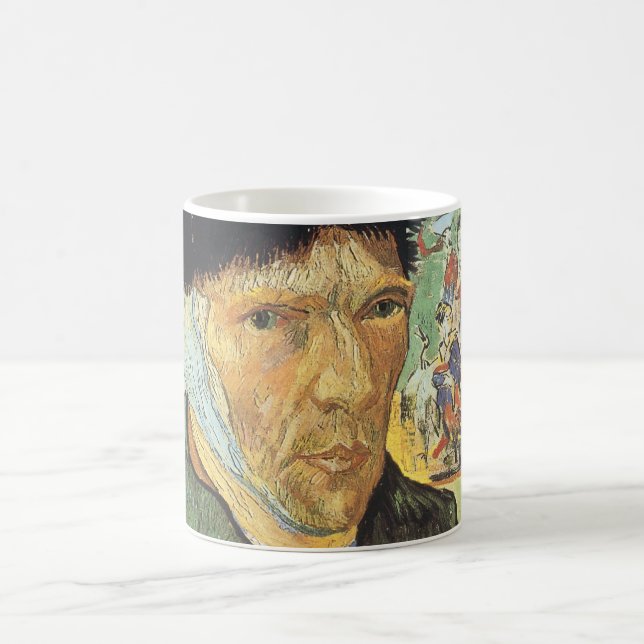 Vincent van Gogh - Självporträtt med förbundet öra Kaffemugg (Center)