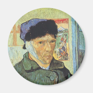 Vincent van Gogh - Självporträtt med förbundet öra Magnet