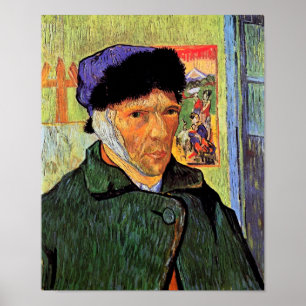 Vincent Van Gogh - Självporträtt med förbundet öra Poster