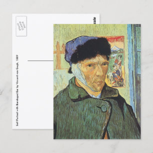 Vincent van Gogh - Självporträtt med förbundet öra Vykort