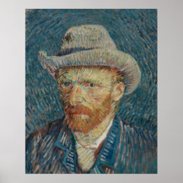 Vincent van Gogh Självporträtt med grå filtad hat Poster