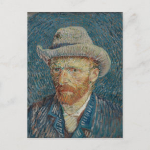Vincent van Gogh Självporträtt med grå filtad hat Vykort