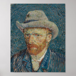 Vincent van Gogh Självporträtt med grå filtchatt Poster