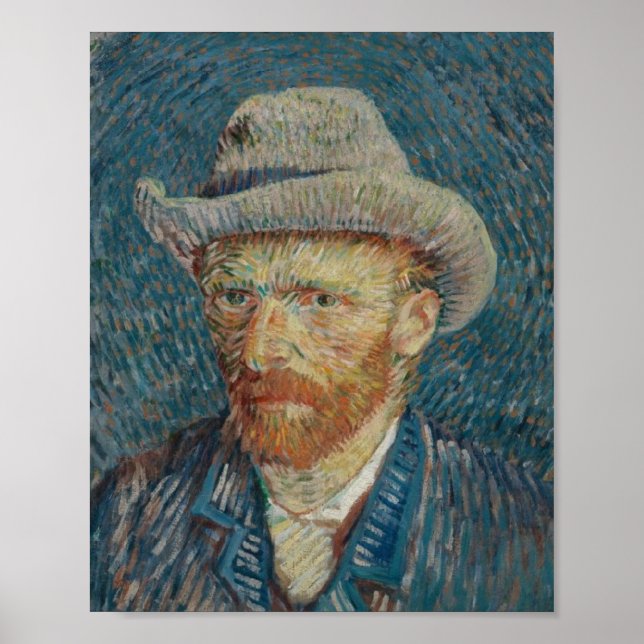  Vincent van Gogh Självporträtt med grå filtchatt Poster (Framsidan)