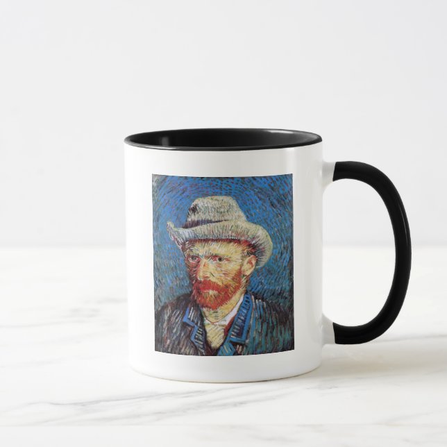 Vincent Van Gogh Självporträtt med grå filtchottué Mugg (Höger)