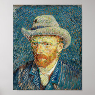 Vincent Van Gogh Självporträtt med Grått Felt Hat Poster