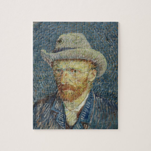 Vincent van Gogh Självporträtt med Grått Felt Hat Pussel (Vertikal)