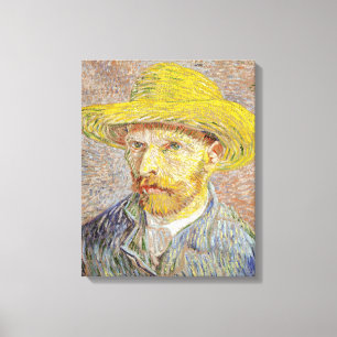 Vincent van Gogh - Självporträtt med halmhatt Canvastryck
