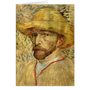 Vincent van Gogh Självporträtt med halmhatt Hälsningskort