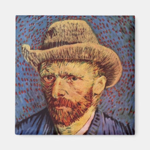 Vincent Van Gogh - självporträtt med klädde med Magnet