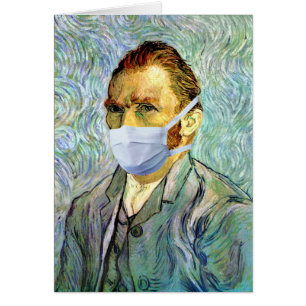 Vincent Van Gogh Självporträtt Med Mask Spoof Hälsningskort