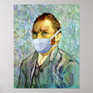 Vincent Van Gogh Självporträtt med Mask Spoof Poster