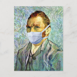 Vincent Van Gogh Självporträtt Med Mask Spoof Vykort