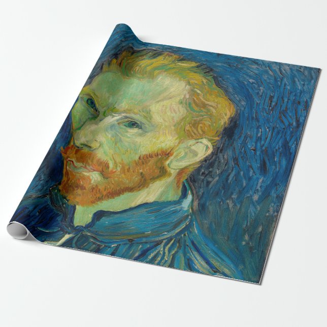 Vincent Van Gogh Självporträtt med Palette Art Presentpapper (Utrullad)